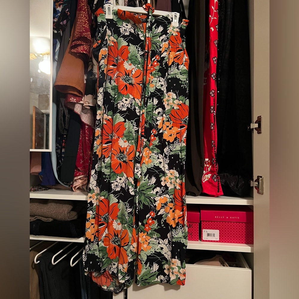 Zara Floral Flowy Pants